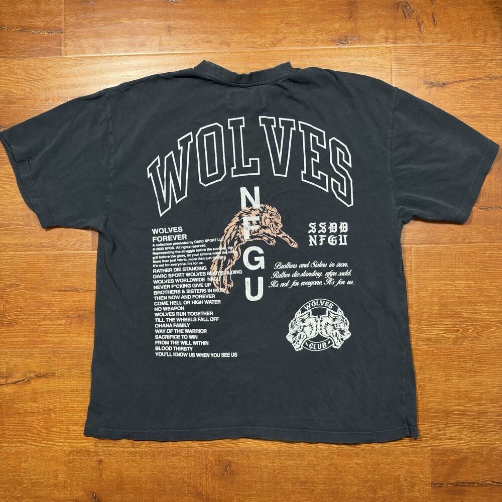 Darc Sport T Shirt Mens XL Black Short Sleeve Wolves Limited Edition NFGU